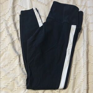 Victorias Secret PINK Leggings Black & White Racing Stripe Full Length